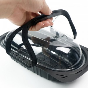 Жареный куриный поднос мясного перепела забрать контейнер